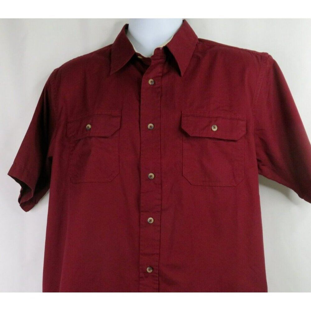 Wrangler  Maroon Dark Red Shirt Men's Medium Button Front Cotton NEW